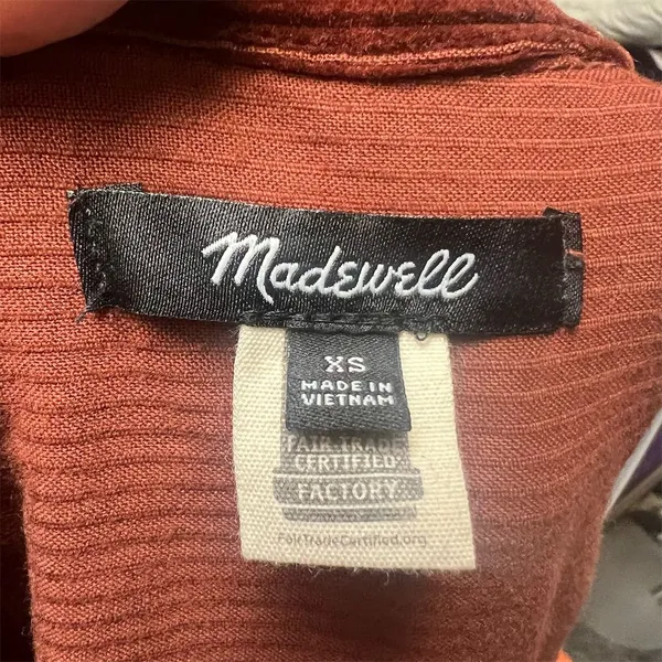 Madewell Women's Corduroy Shirt-Jacket XS Rustic Red Casual Button-Front - Image 7