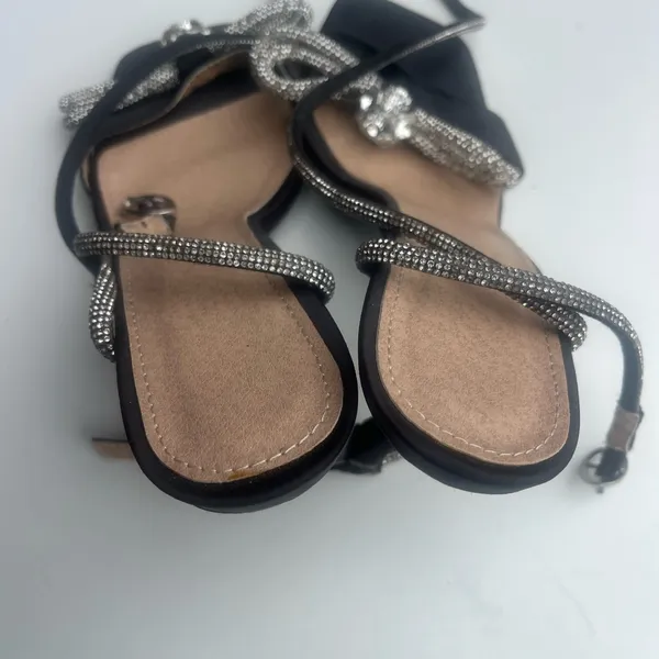 Elegant Black and Silver Strappy Heels - Image 4