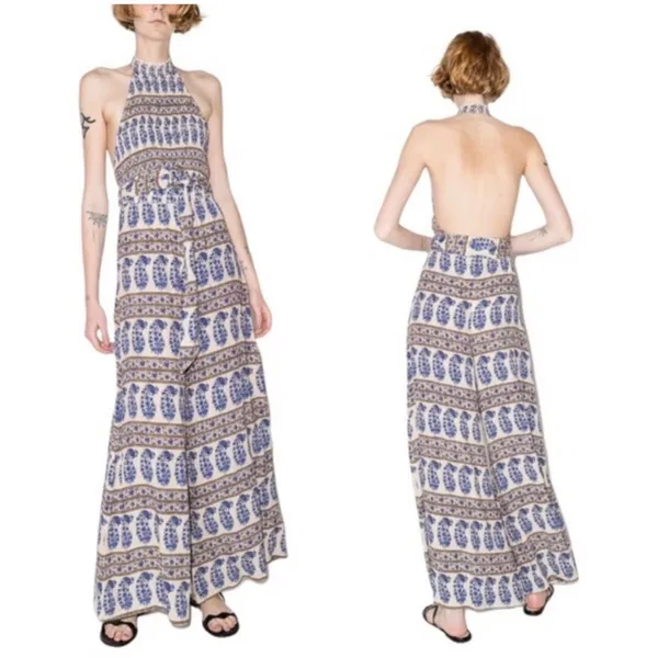 NWT Boteh Lazuli shirred halterneck jumpsuit size 1 - Image 2