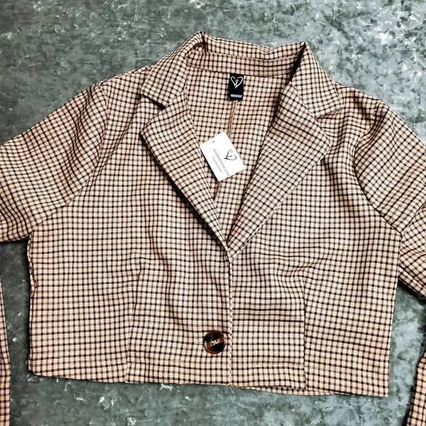 Windsor Brown‎ Houndstooth Cropped Jacket - Image 2