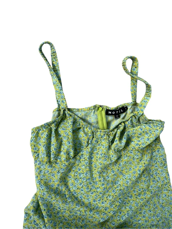 Motel Rocks Lime Green Floral Midi Slip Dress - Image 5