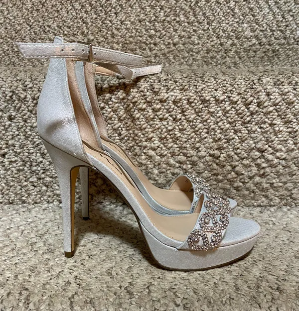 Nina Heels Silver Diamond Heels - Image 3