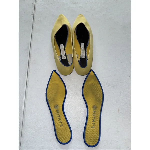 Rothys Womens Marigold Yellow Flat Slip on Shoes The Point 9.5 - Image 3