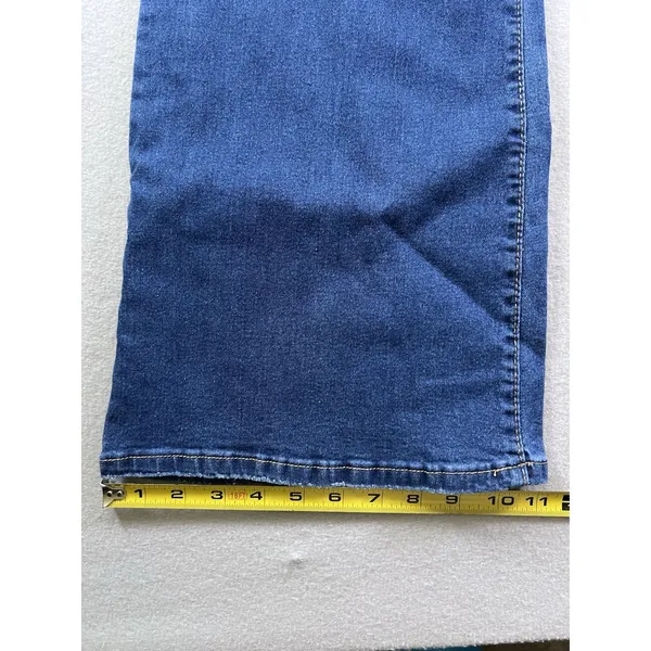 Womens Stretch Flare Boot Cut 2‎ Button Jeans Denim Medium Wash 33x29 Size XXL - Image 4