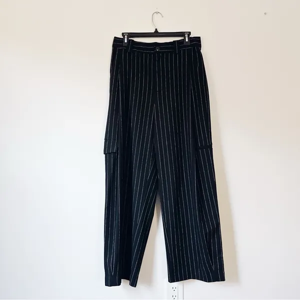 NEW Madewell Cargo Pants in Pinstripe Almost Black - Image 5