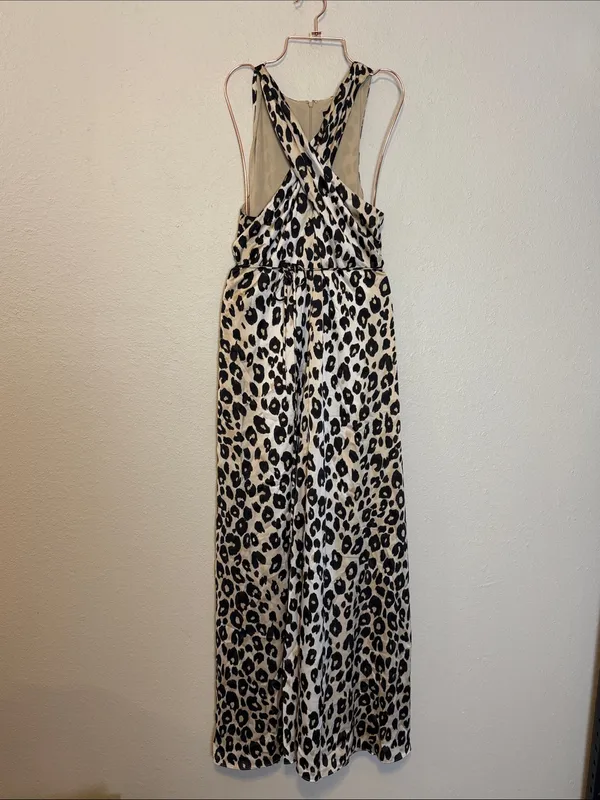 Ann Taylor Animal‎ Print Halter Maxi Dress Size Large - Image 5