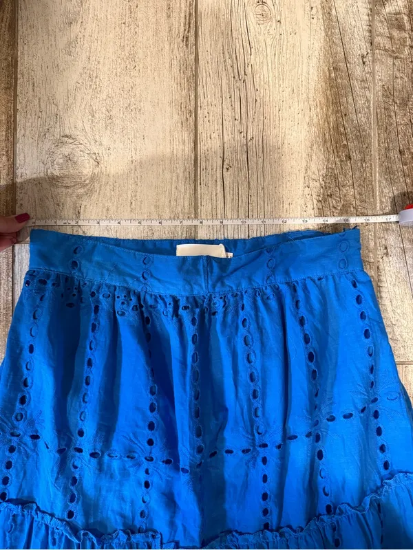 Indikah Blue Eyelet Maxi Skirt - Image 2