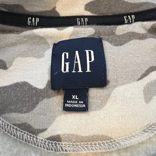 1442 | GAP Camo Modal Blend Drawstring Hem Raglan Soft Knit Sweatshirt Womens XL - Image 5