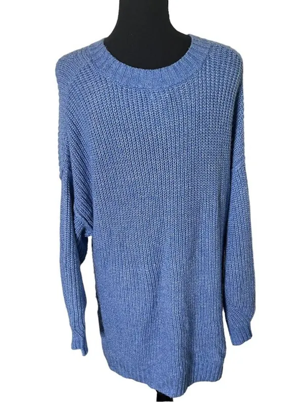 American Eagle AE Blue Oversized Dreamspun Long Sleeve Crew Neck Sweater Medium. - Image 3