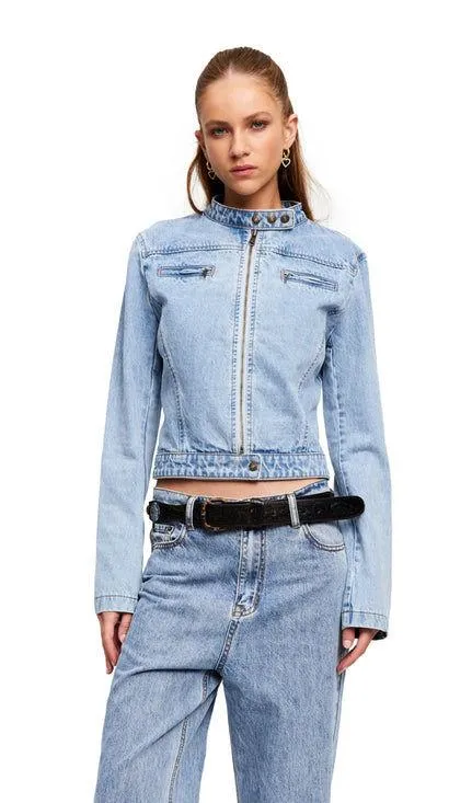 Lioness Denim Motor Jacket - Image 2