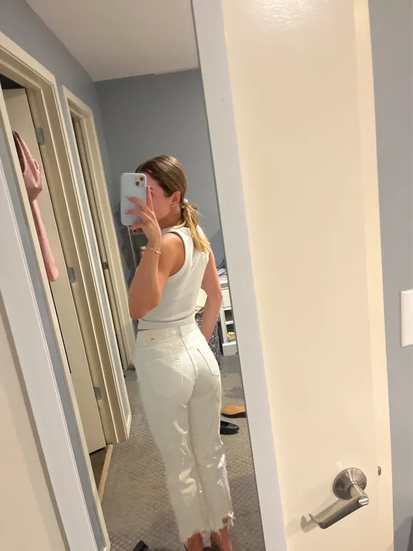 ZARA White Jeans Straight-Leg - Image 3