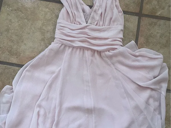 Women’s Pink Midi Dress with Embellished Waist - Image 3