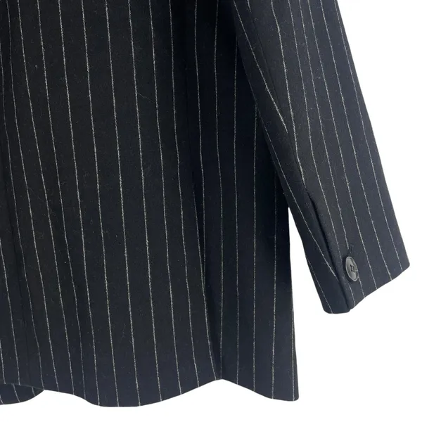 Madewell Wool Blend Oversized Blazer Jacket in Pinstripe Black Size 8 - Image 10