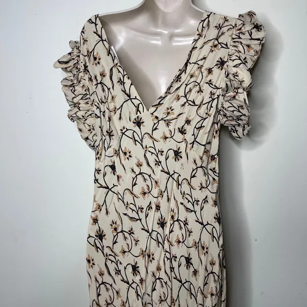 Doen Brindille cream scroll print maxi dress sz L - Image 6
