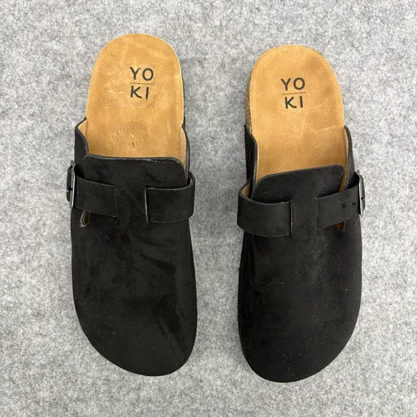 YOKI Gila 102 Black Suede Slip-On Clogs size 8.5 - Image 3