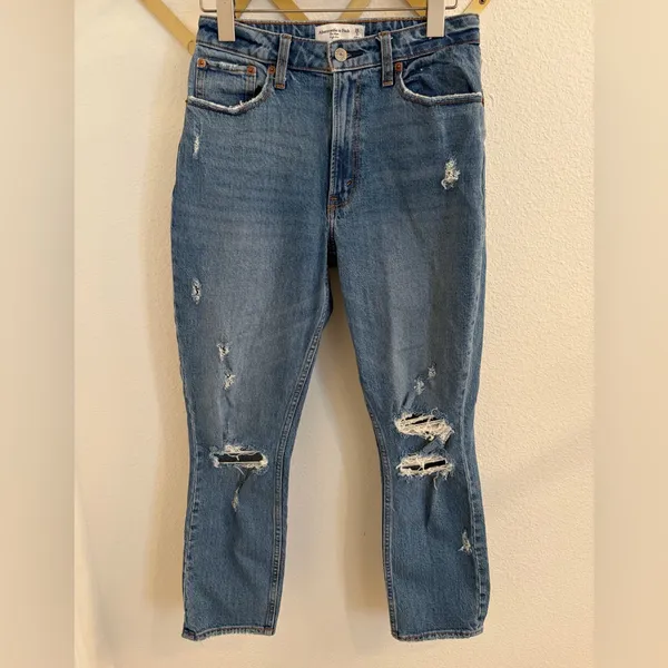Abercrombie & Fitch The Mom High Rise Curve Love Distressed Jeans 26 2 - Image 3
