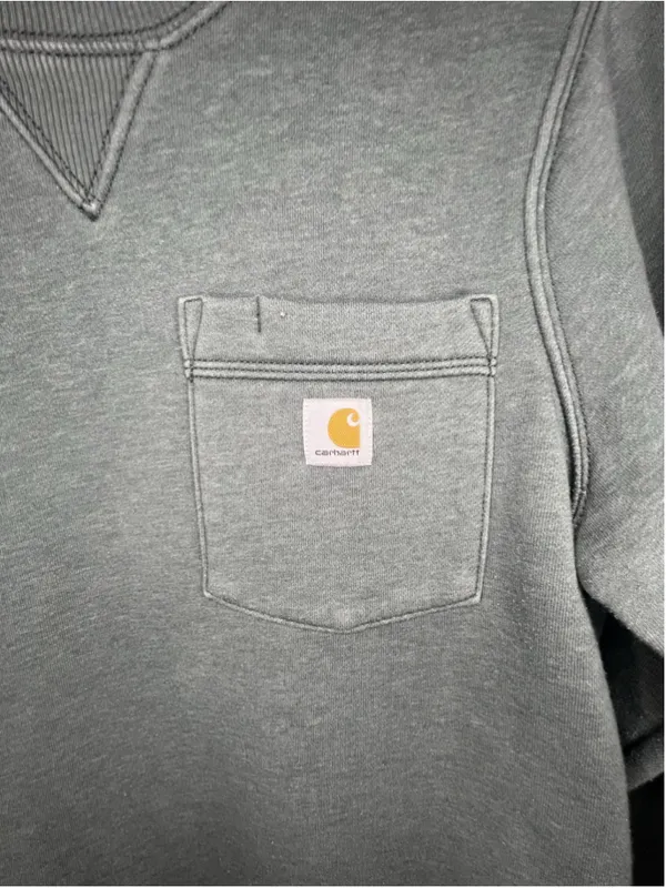 Carhartt Olive Green Relaxed Fit Pullover Crewneck Sweatshirt - Image 2