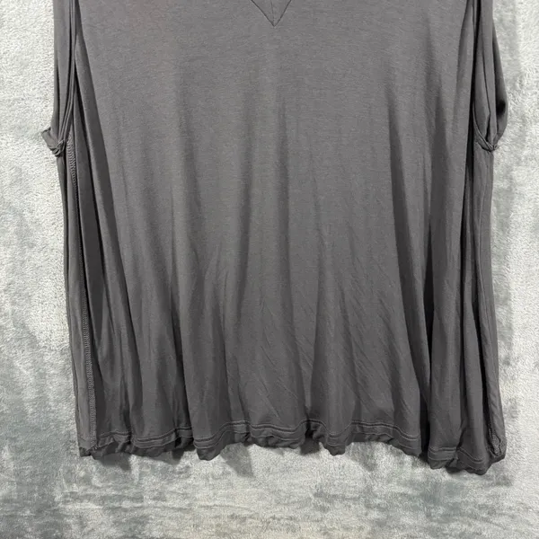 POL Tank Top Charcoal Grey V-Neck Pleated Shoulder Hem Size Large - Image 6