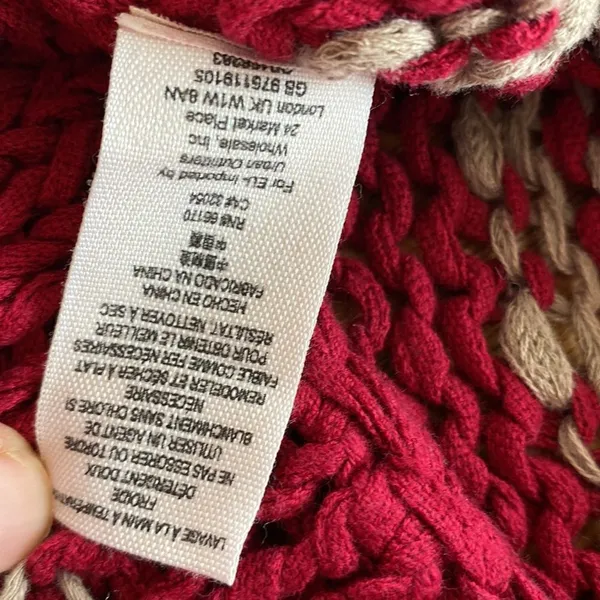 FREE PEOPLE Over Easy‎ Striped Open Chunky Knit Sweater C31 - Image 7