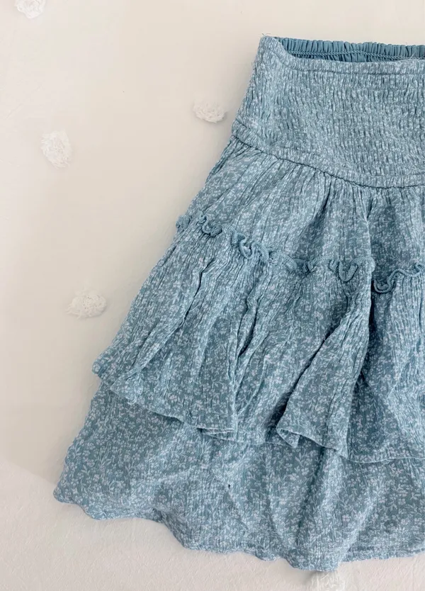 Hollister Light Blue Flower Skirt - Image 2