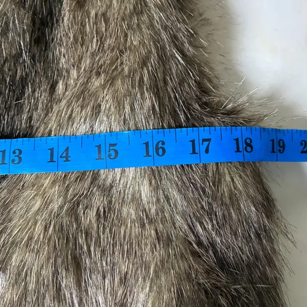 Jack Faux Fur Vest Brown Grey Shawl Collar Luxe Boho Mob Wife Size M - Image 7