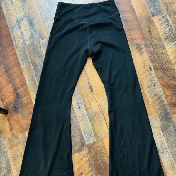 Black Flare Stretchy Pants Activewear Size Medium - Image 3