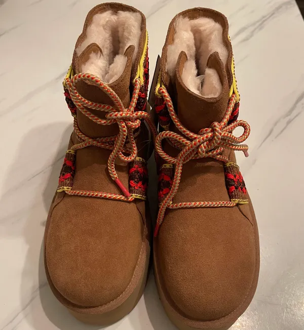UGG Winter Fall Classic mini II braid Tribal bohemian platform chestnut booties ankle boots - Image 5