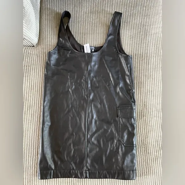 ASOS Collusion‎ Black Leather Mini Dress Size 2 - Image 5