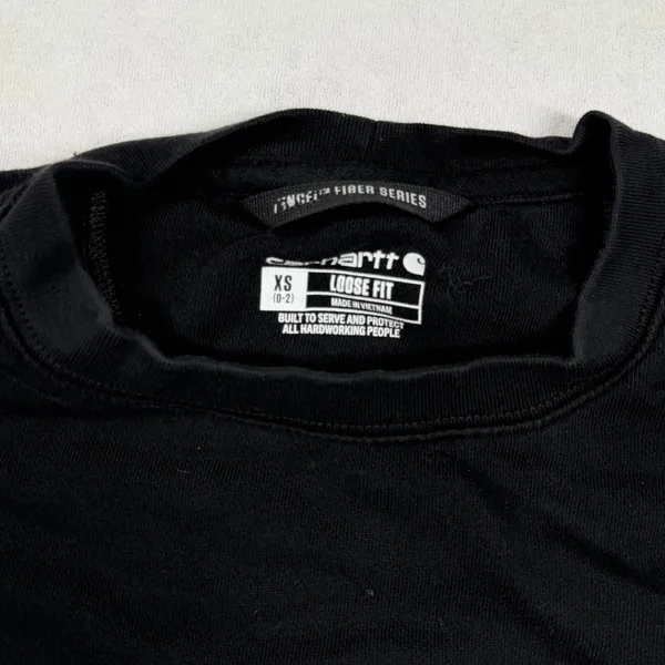 Carhartt Force Women’s XS Black Loose Fit Logo Sleeve Crewneck Sweatshirt - Image 3