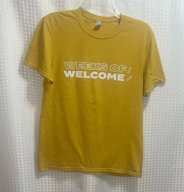 Jerzees Rare WELCOME HOME virginia tech hokies small t shirt YELLOW - Image 2