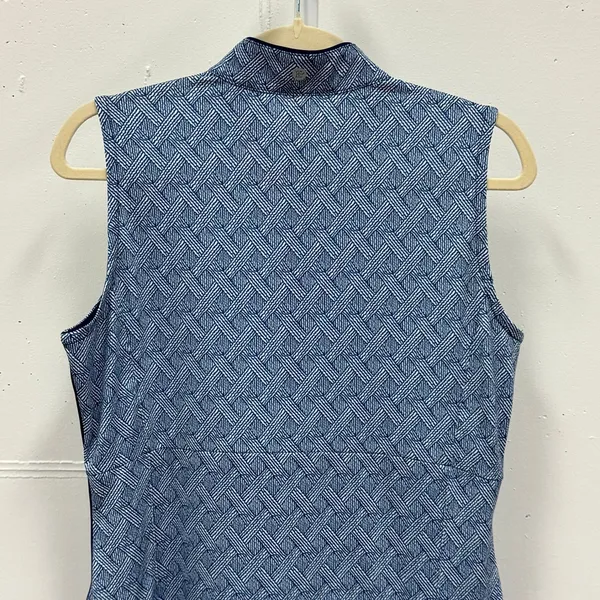 EP New York‎ Women's Golf Dress Blue White Basketweave Geometric Quarter Zip M - Image 6