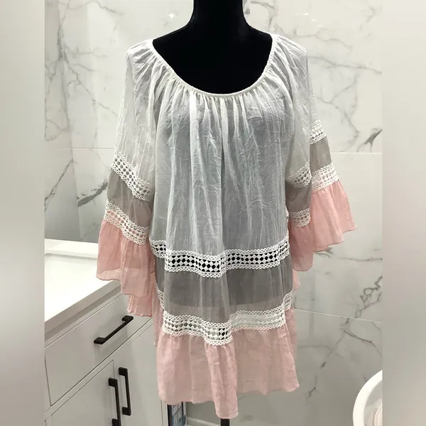 Nice tunic top/ short dress NEW 🌸🌸🌸 Pink Size XL - Image 7