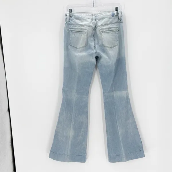 7 For All Mankind Dojo High Rise Flare Jeans button fly size 25 festival casual - Image 2
