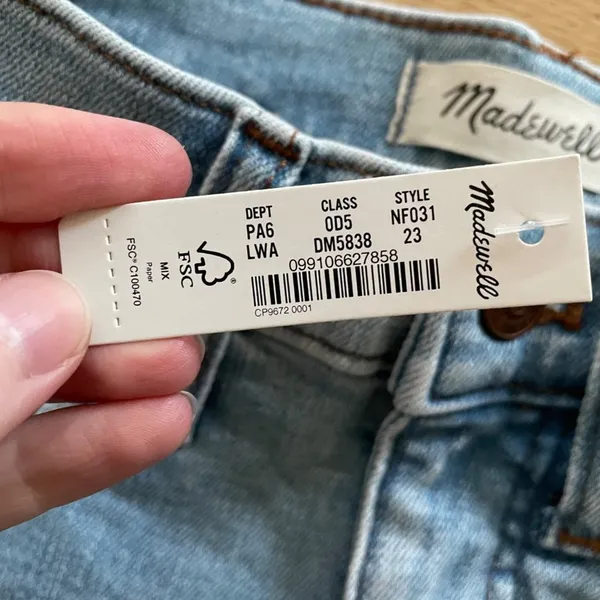 Madewell High Rise Distressed Denim Shorts - Image 3