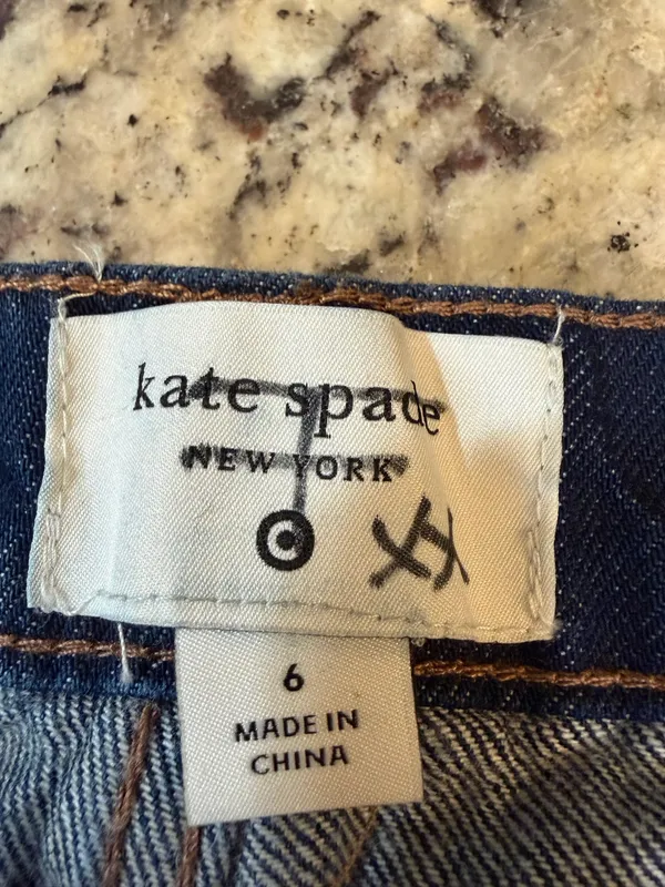 Kate Spade Cuffed Wide Leg Blue Denim Jeans - Image 3