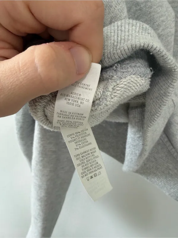 Aerie Offline Gray Cropped Sweatshirt- Size Small - Image 7