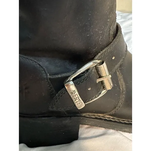 FRYE Black Leather Riding Boots Size 5.5 B with Zipper - Image 7