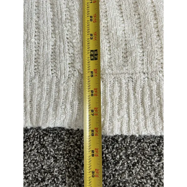 Nine West cream v-neck ribbed knit long sleeve button front cardigan sweater S - Image 6