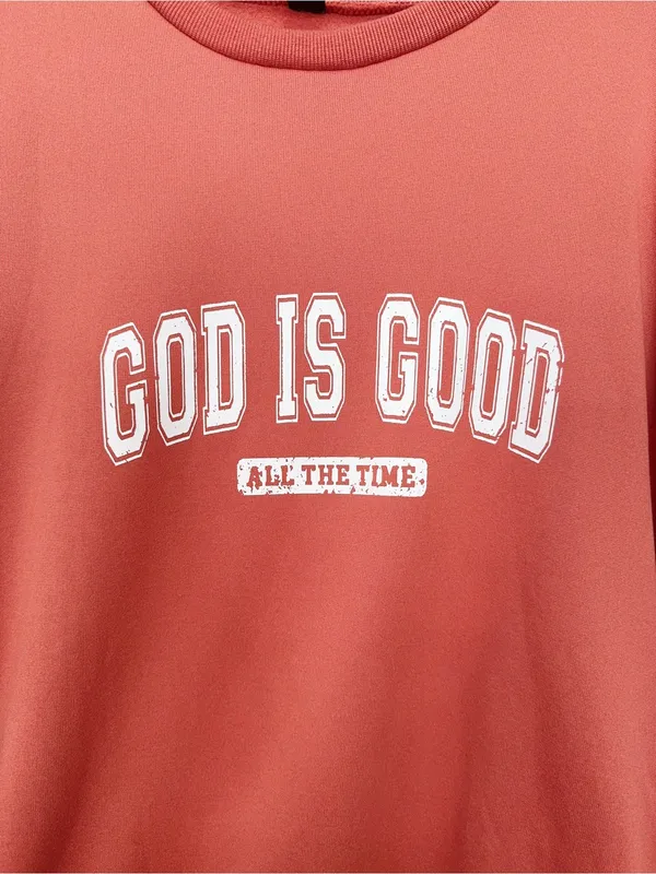 God Is Good All The Time Christian Faith Graphic Fleece Crewneck Sweatshirt - Image 3