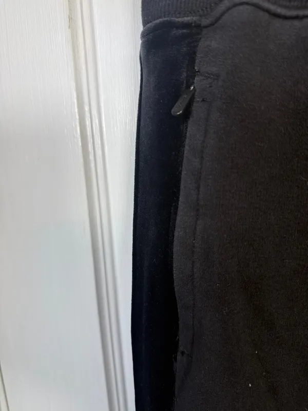 Athleta Retroplush Velvet Stripe Straight Leg Pant in black W2365 Sz S - Image 6