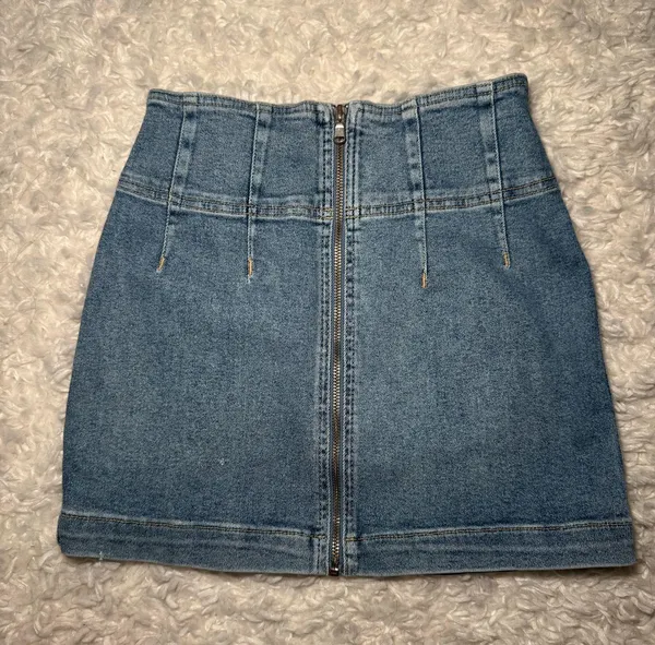 Free People Denim Skirt Mini - Image 3