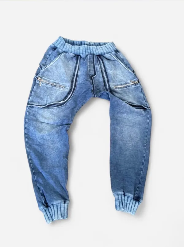 Labellamafia Acid Wash Denim Style Drop-Crotch Joggers – Size Small / P - Image 6