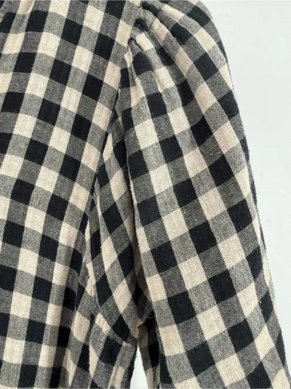 Anthropologie little lies Contrast Gingham Dress size small - Image 6