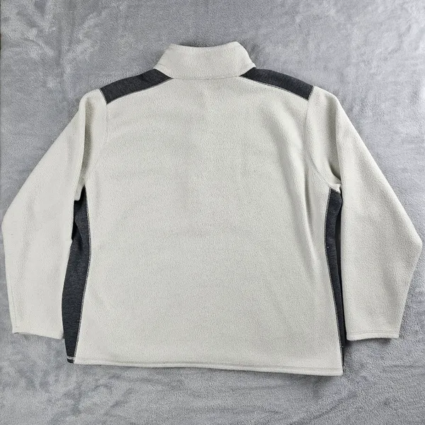 Eddie Bauer Reversible Long Sleeve 1/4 Zip Sweater Womens Size XL Gray/Cream - Image 12