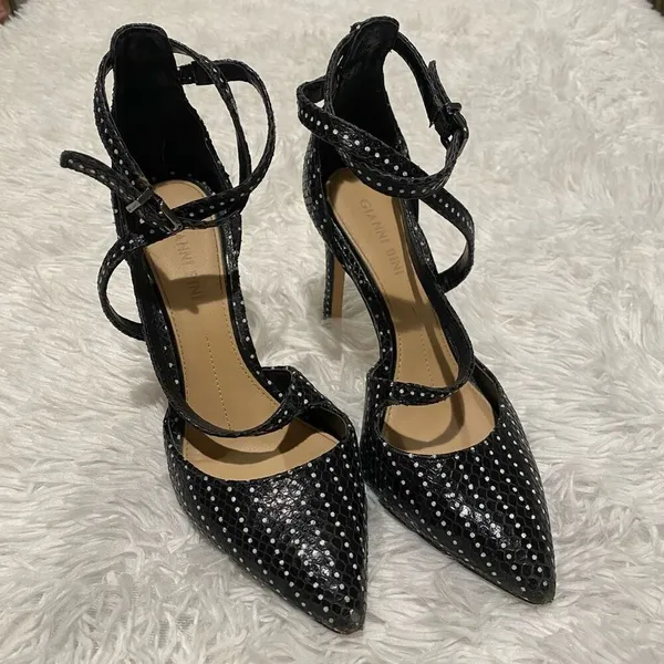Gianni Bini Stiletto Heel in Black White Dot Size 5.5 - Image 2