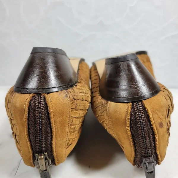 Amoura Papa Jimenez Mule Bootie Shoes Women 7.5 Brown Woven Slip On Pointed Toe - Image 13