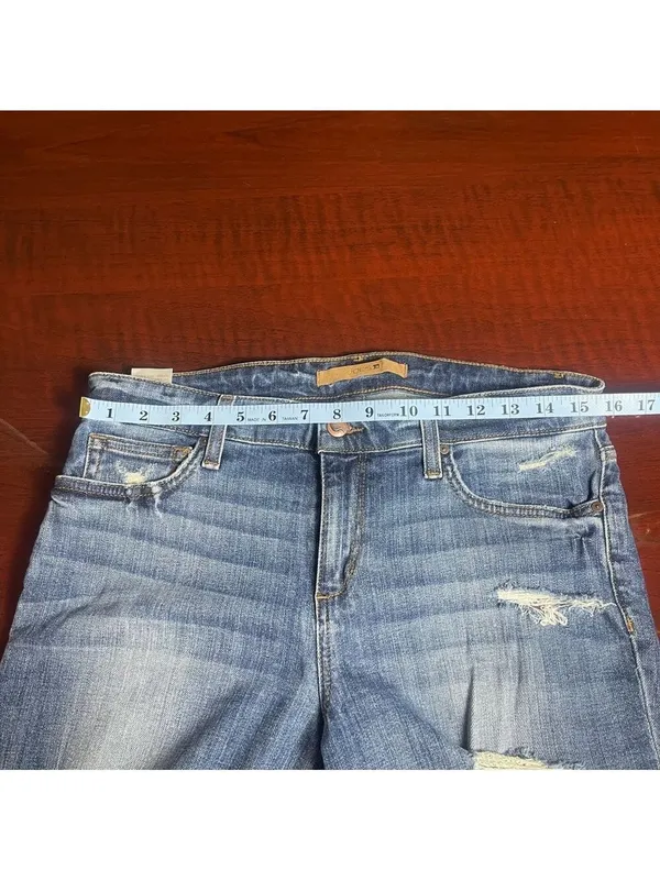 Joe’s Jeans Skinny Ankle Heavily Distressed Raw Hem W30 Ripped Cropped Denim - Image 6