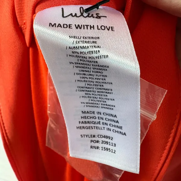 Lulus Bright Orange Maxi Dress CD4992 Side Button Sleeveless Racerback M - Image 10