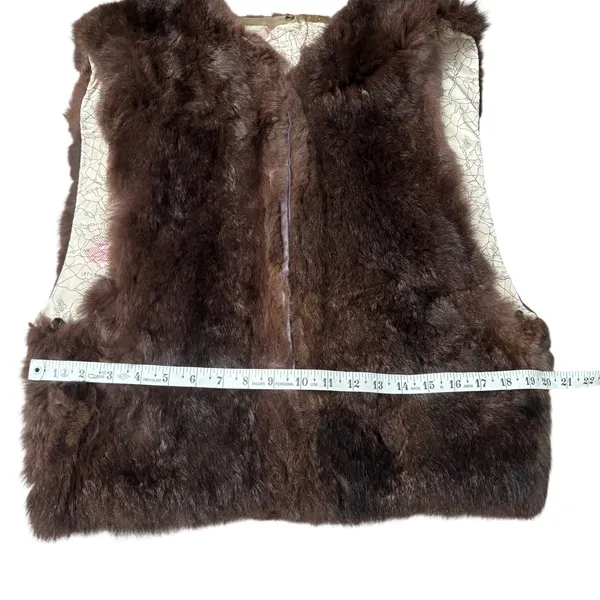 Genuine‎ Fur Vest Size Medium Brown - Image 6