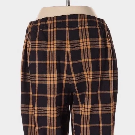 Wilfred Darontal Yellow Brown Plaid Trousers Straight Leg Size 2 Academia Preppy - Image 6